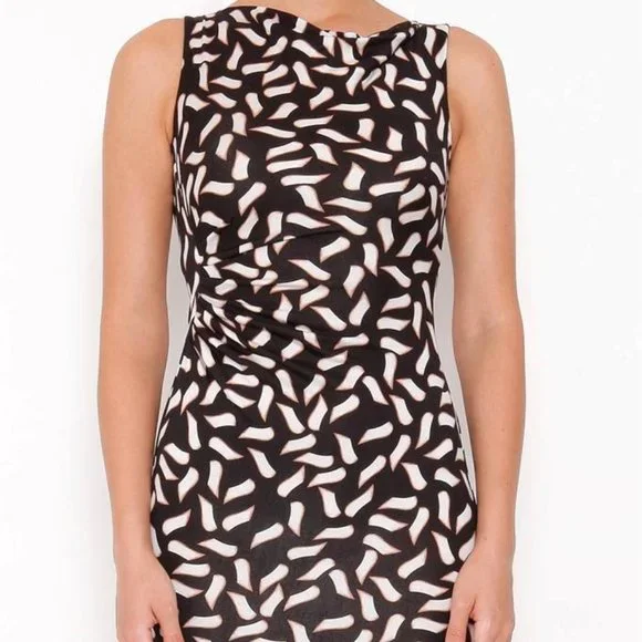 DVF Diane Von Furstenberg GLASMARY Silk Jersey Draped Dress Snake Flutter - Picture 4 of 14